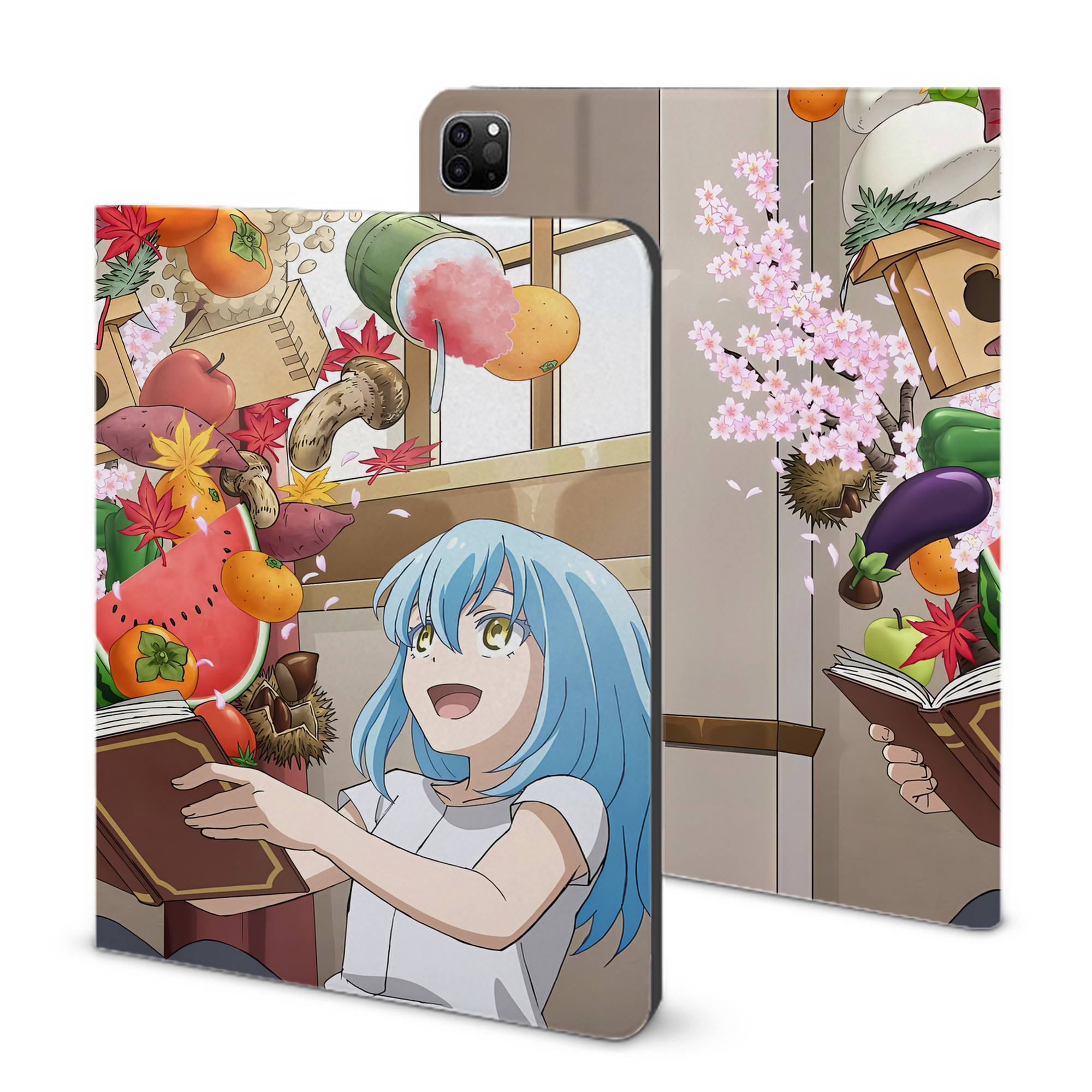 （画像用） 転スラ Regarding Reincarnated to Slime IPad ケース ブック型 PUレザー TPU 耐衝撃 軽量 薄型 ペン収納なし 全面保護 IPad 各モデル対応